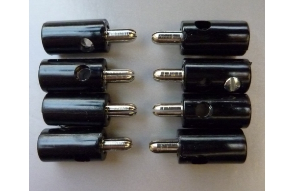 MODELLBAHN STECKER 2,6mm SCHWARZ - 8 Stück