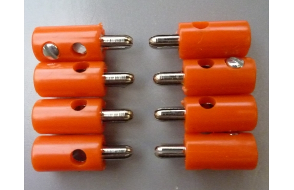 MODELLBAHN STECKER 2,6mm ORANGE - 8 Stück